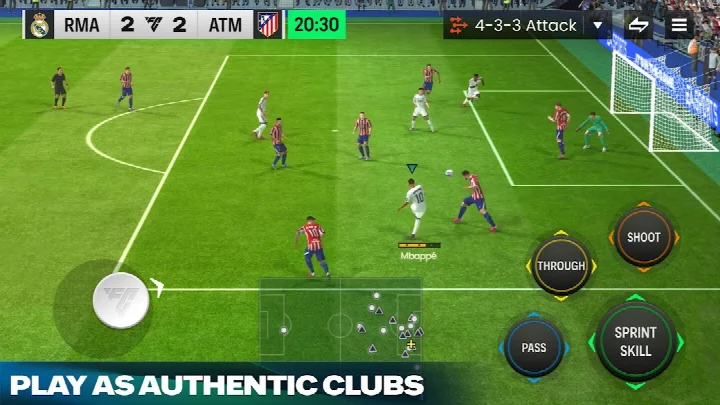 Match kickoff screen with team lineups and stadium