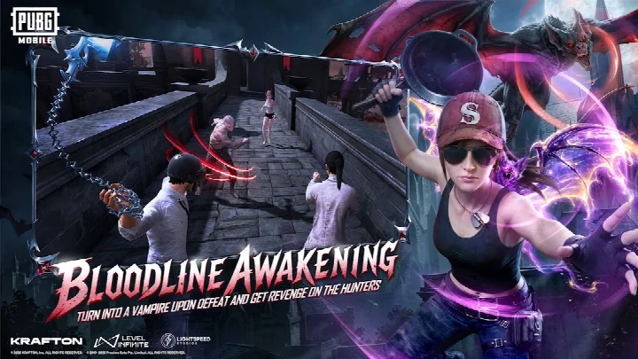 Character customization screen with outfits, skins, and gear options for the avatar.