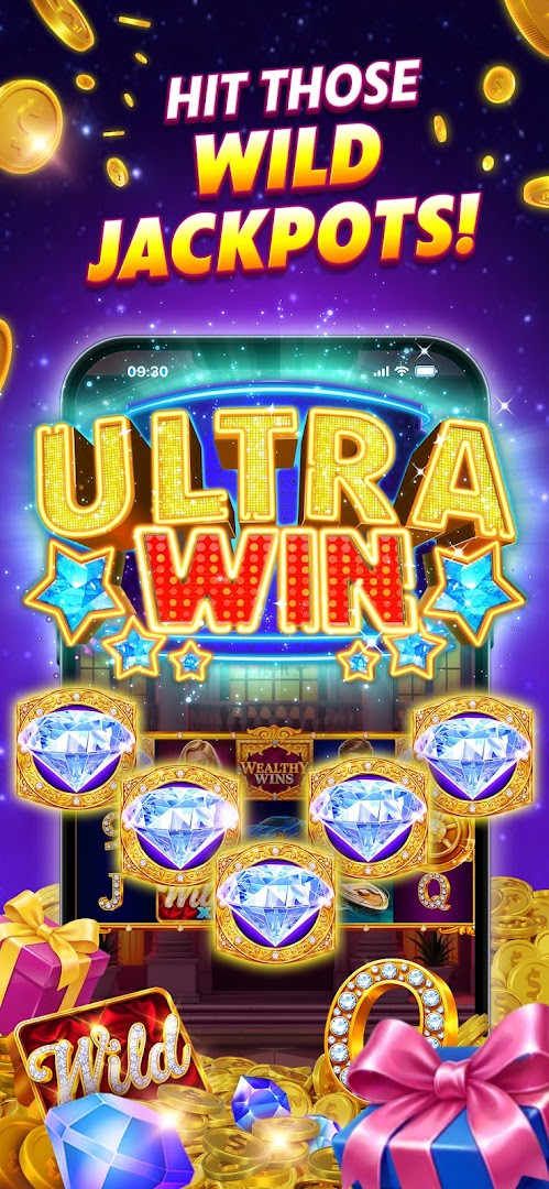 Club interface in SlotomaniaTM Slots Casino Games for teaming up with other players.