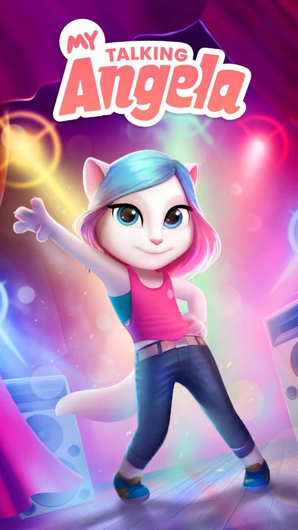 My Talking Angela customization screen for personalizing her interactive look.