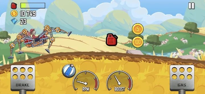 Hill Climb Racing fuel gauge and gas management during a stage
