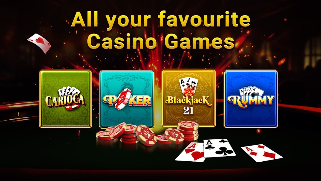Main lobby with Poker, Teen Patti, Rummy and Andar Bahar game modes
