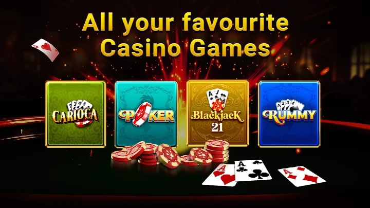 Main lobby with Poker, Teen Patti, Rummy and Andar Bahar game modes