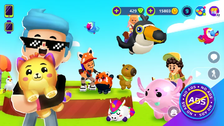 Mini-game challenge showing a race course with players competing and collecting items.
