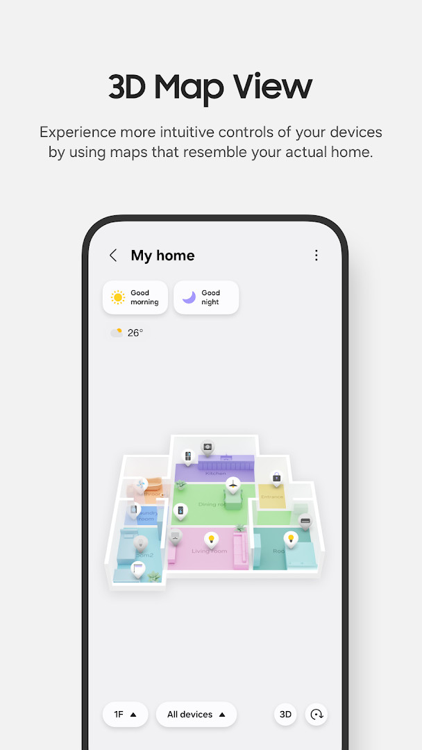 Routines tab with automated scenes and schedules