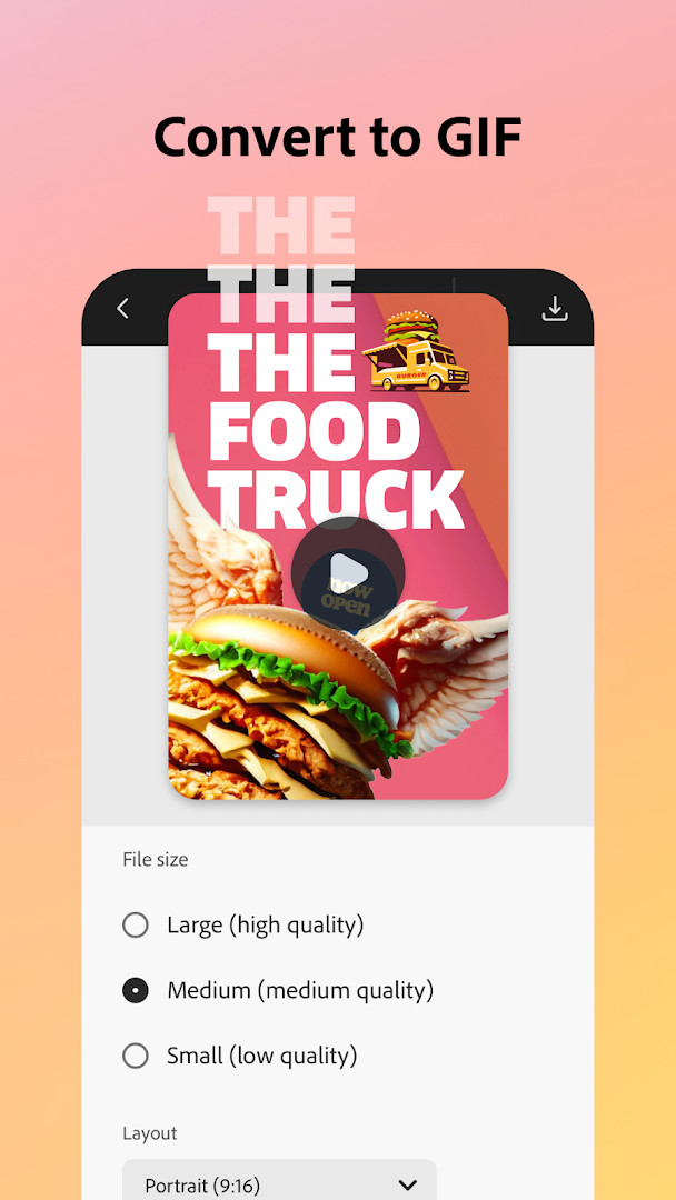 Resizing a video for different social channels in Adobe Express