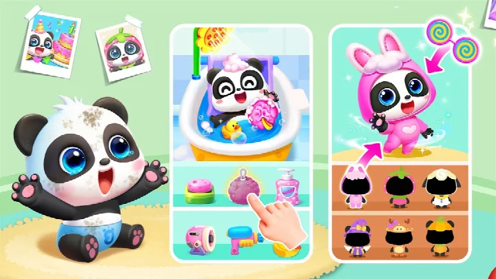 Baby Panda World-Learning Game role-play mode where kids act as doctor, police officer, or teacher