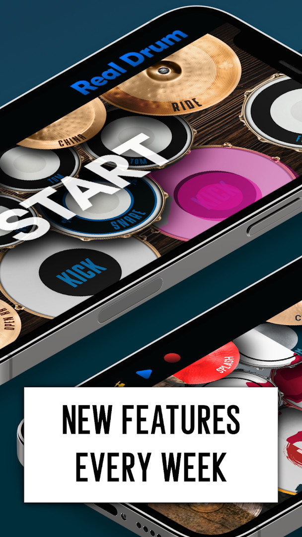 Real Drum studio-quality audio controls for playing and recording