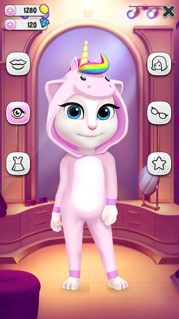 My Talking Angela sticker albums view with special event stickers.