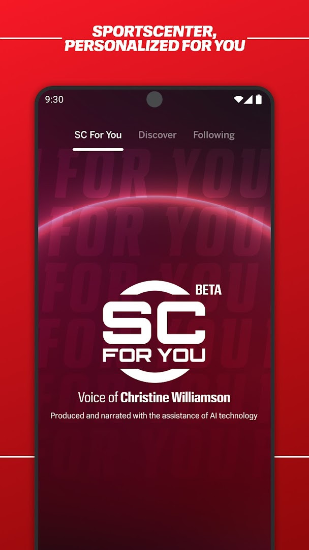 SportsCenter personalized highlights feed tailored to selected teams