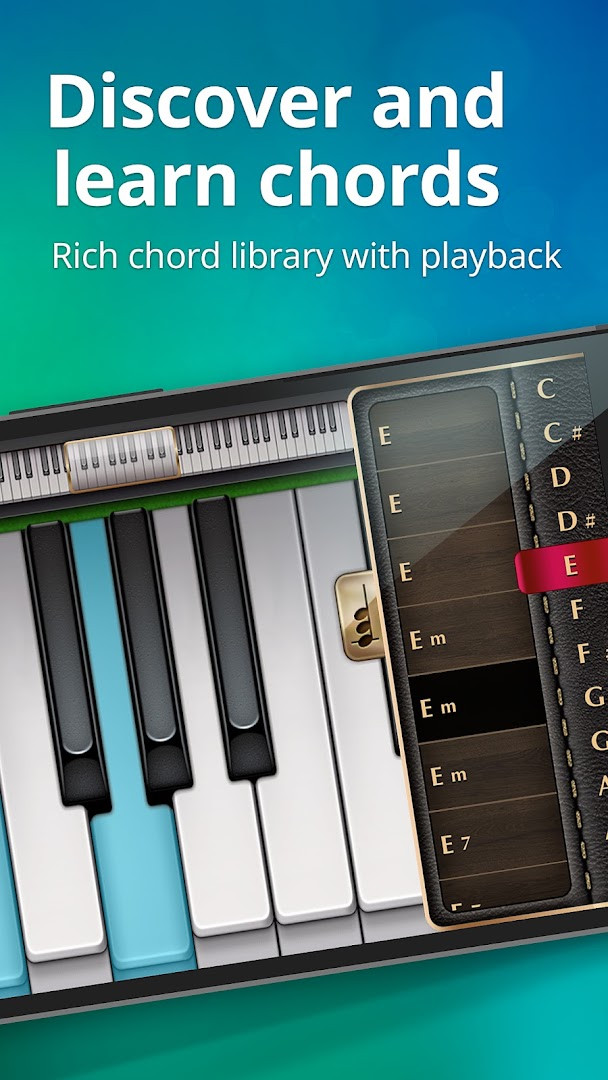 Single and dual scrollable keyboard modes in Piano - Music Keyboard & Tiles