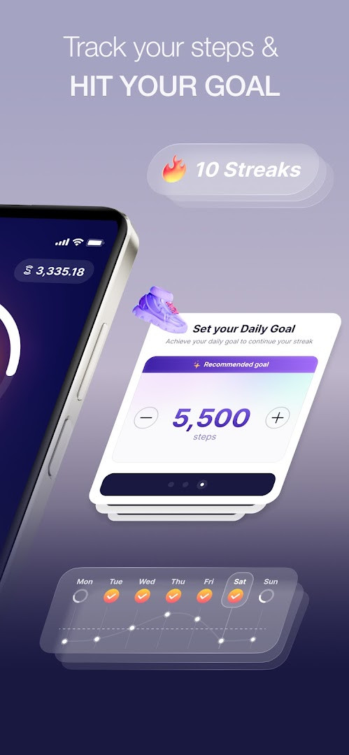 Rewards screen listing gift cards and partner offers redeemable with sweatcoins.