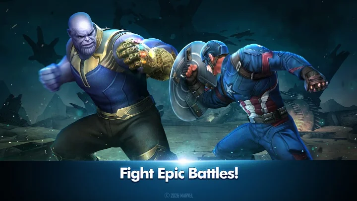 MARVEL Future Fight screenshot of Iron Man blasting enemies with his Unibeam