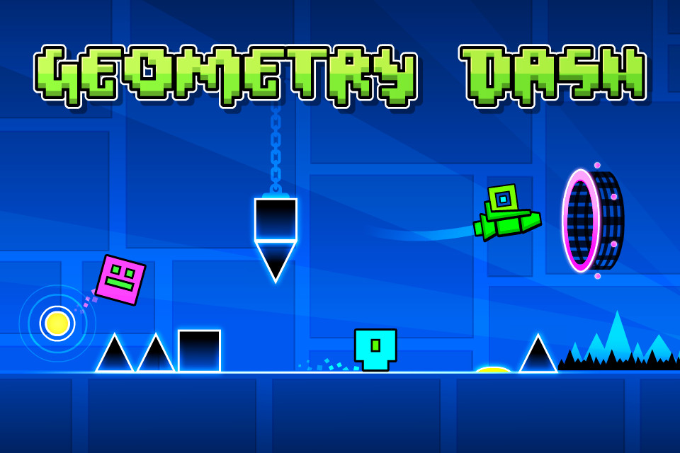 Rhythm-based platforming action in Geometry Dash Lite