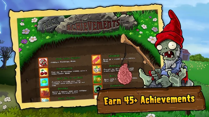 Screenshot of Plants vs. Zombies™ showing the Almanac with plant and zombie information.