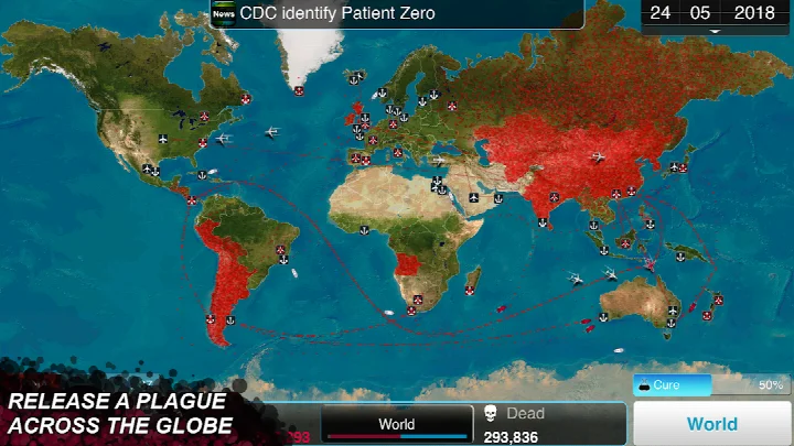 Plague Inc. screenshot of the pathogen evolution screen with trait options.