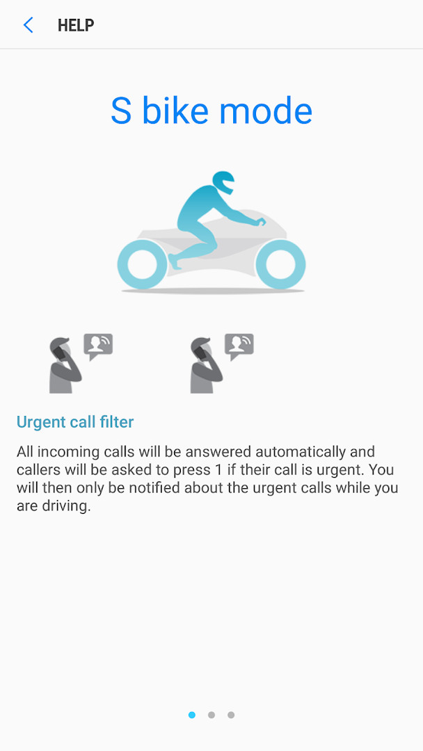 S bike mode Motion lock screen explaining that the phone stays locked while riding