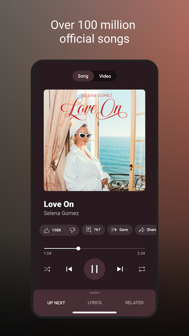 Home screen with personalized playlists and mixes