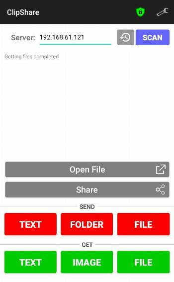 ClipShare configuration screen for auto-send and trusted device limits