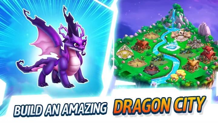 Screenshot of a real-time PvP battle arena with two dragons facing off.