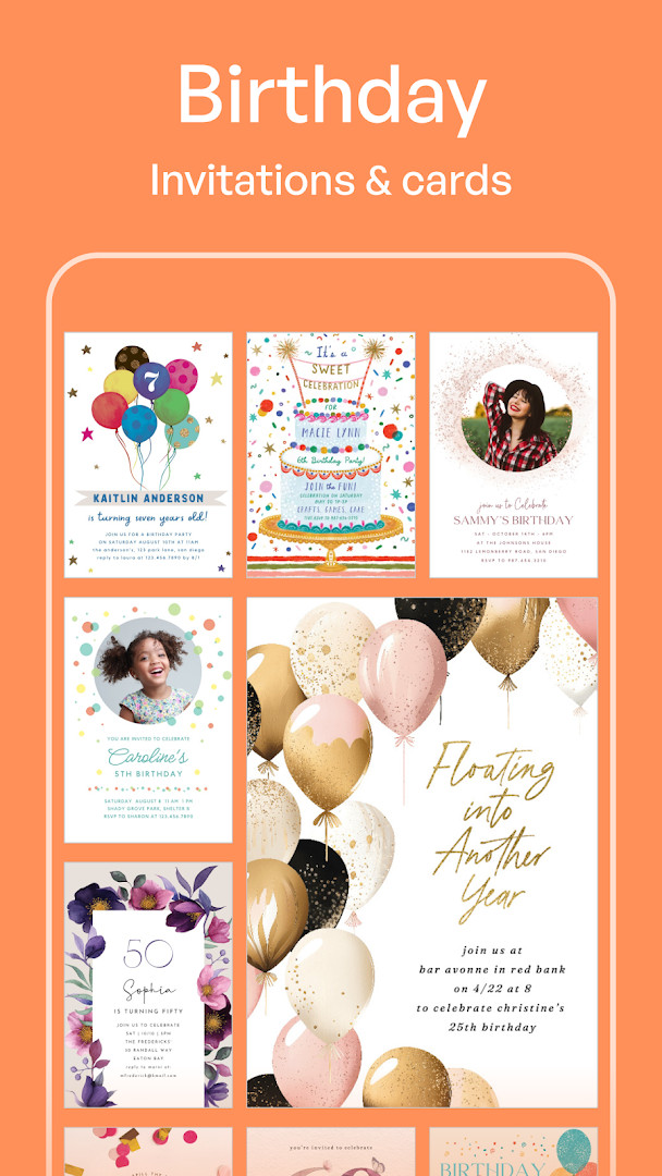 Wedding invitation template open in the editor with text and color customization tools