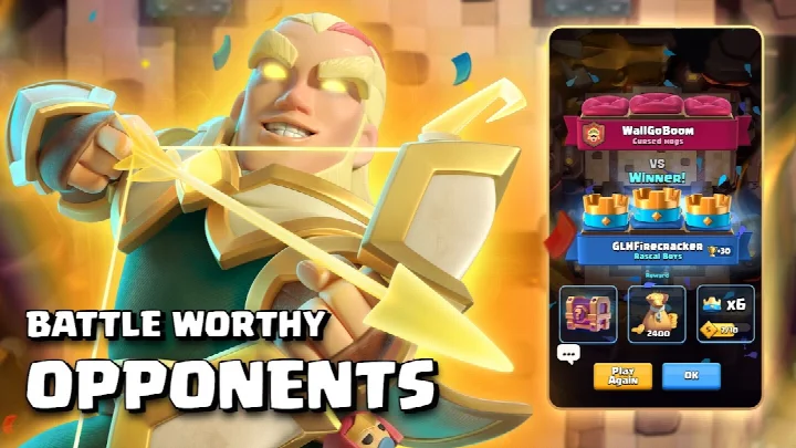 Clash Royale screenshot of a Clan Wars battle with clan members