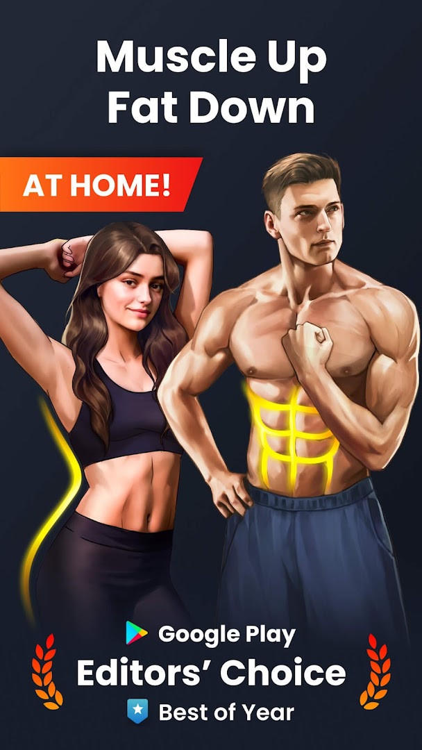 Home Workout - No Equipment main screen with today's 7-minute workout plan