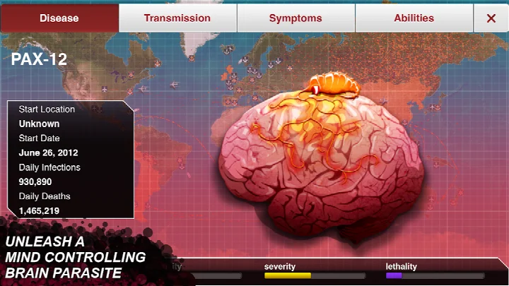 Plague Inc. screenshot of the help and tutorial system interface.