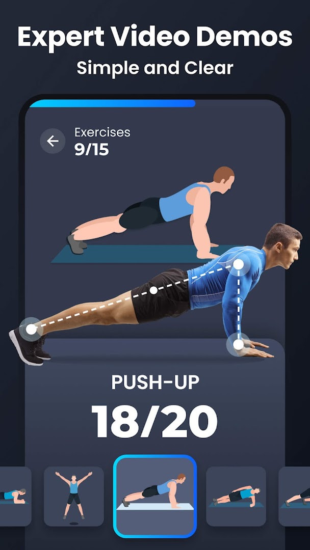 Home Workout - No Equipment settings screen for daily reminders and coaching