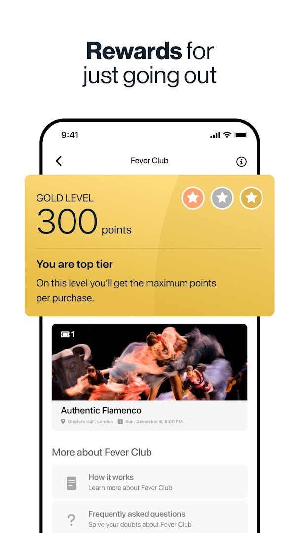 Mobile ticket screen with scannable code