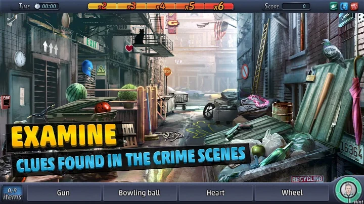 Collecting clues at a grim city location in Criminal Case