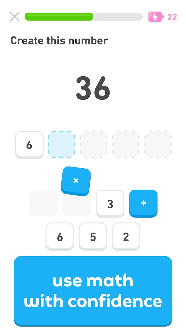 Duolingo music course screen with an on-screen keyboard and notes.