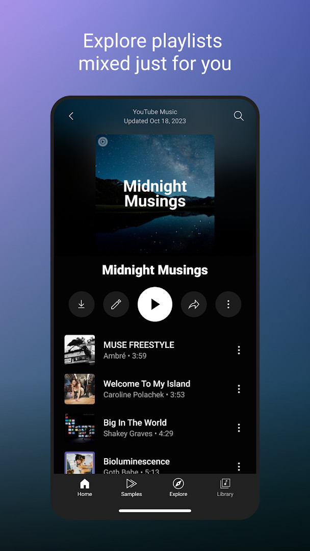 Discover Mix playlist with new song recommendations