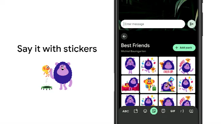 Gboard emoji search screen with a grid of colorful emoji options.