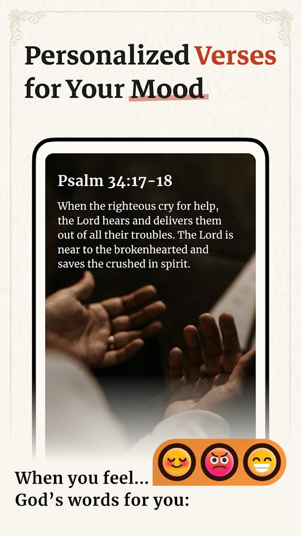 Bible Offline-KJV Holy Bible app displaying a Bible verse image that can be customized and shared.