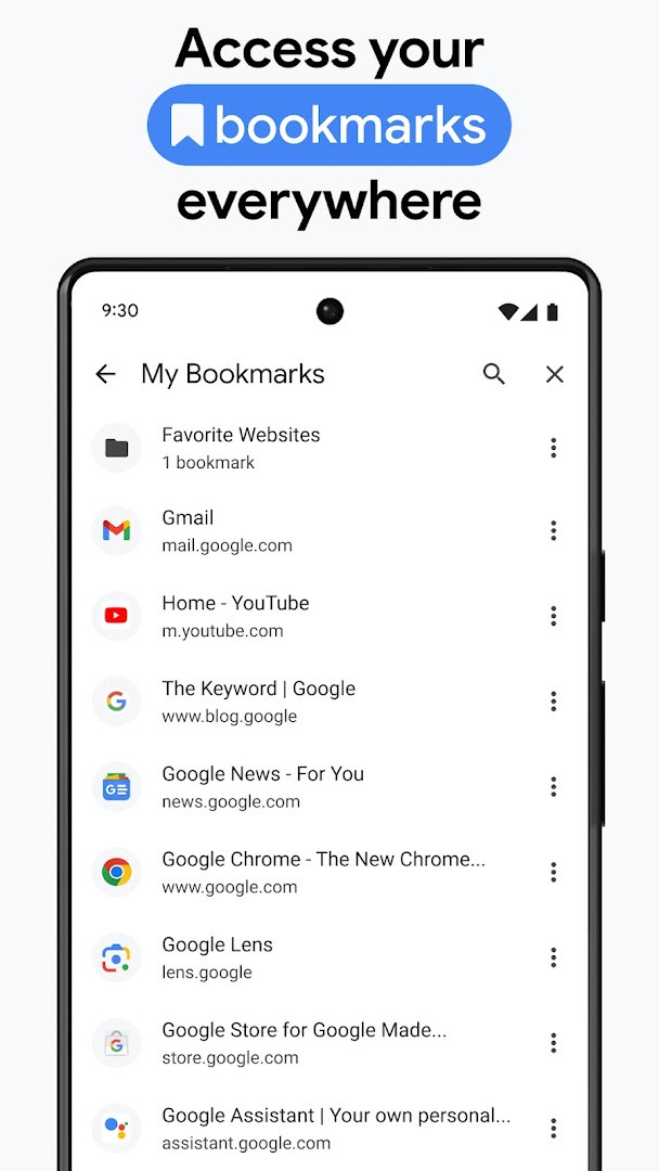 Settings screen with sync, autofill, and payment options