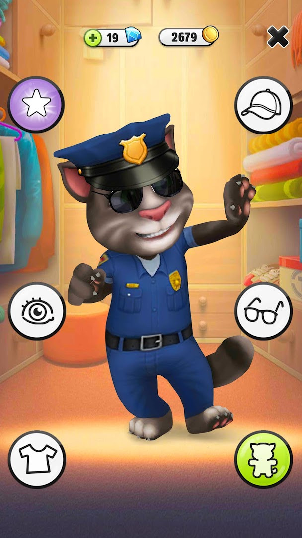 My Talking Tom mini game action scene