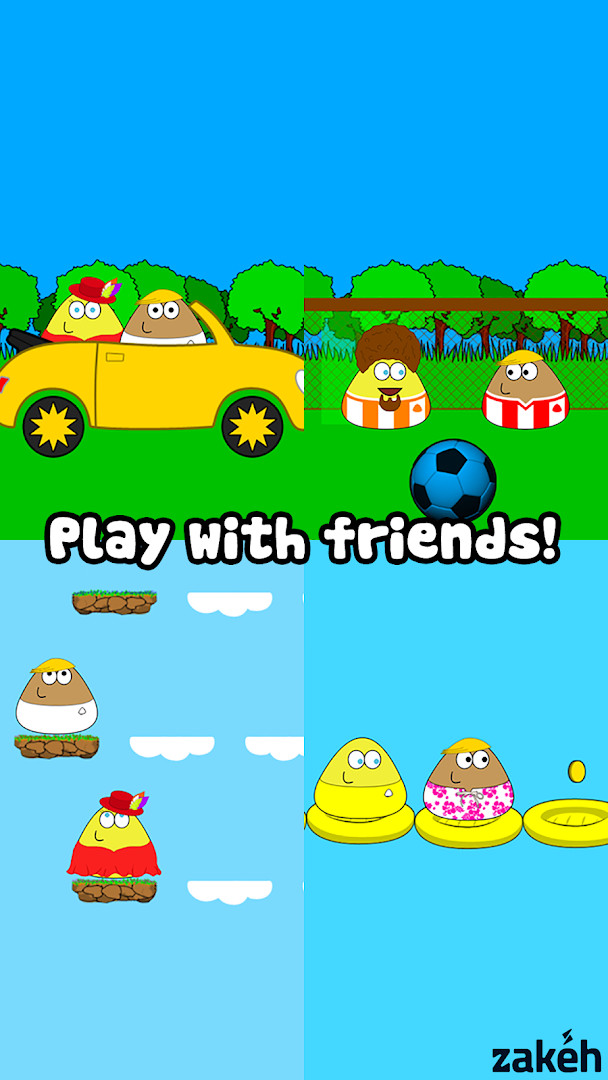 Pou lab screen: mix colorful potions to experiment with your pet.