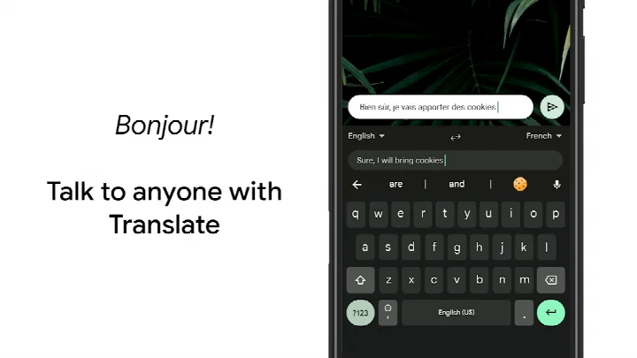 Gboard GIF search panel displaying animated images for sharing.