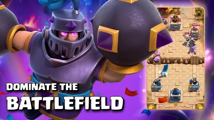 Clash Royale screenshot of an arena with the King's Tower and Princess Towers
