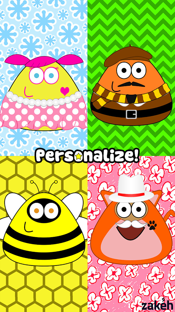 Pou cleaning screen: give your pet a bath to keep it fresh and happy.