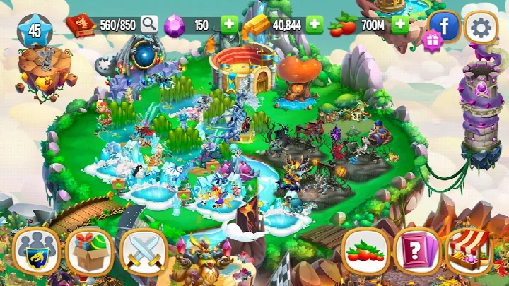 Screenshot of the dragon evolution screen with a hatchling and an evolved form.