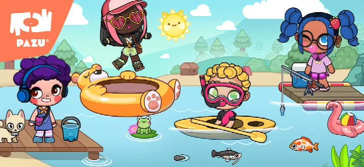 Avatar World screenshot of a character interacting with endless items in a fun, cute world.
